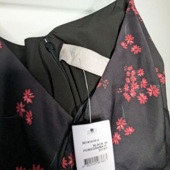 Keepsake Infinity Floral-Print Midi Slip Dress Black Pomegranate Ditsy - Picture 6 of 10